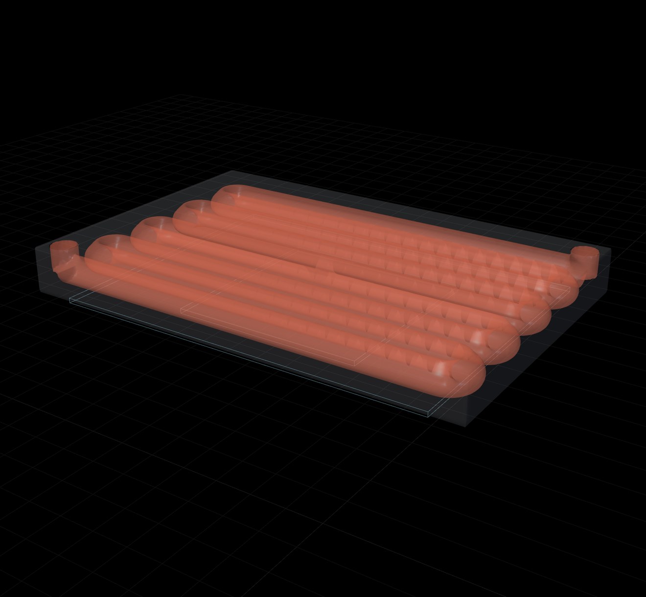 Coolant channels in x-ray view